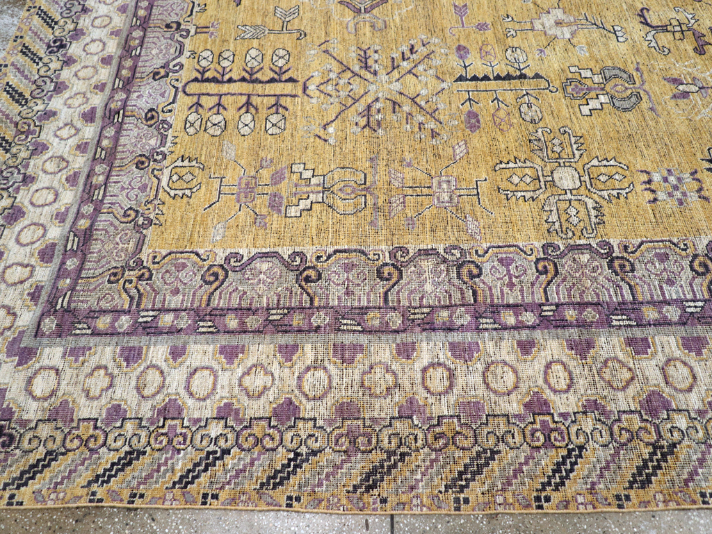 Contemporary East Turkestan Khotan Room Size Carpet, No.31159 - Gsblank