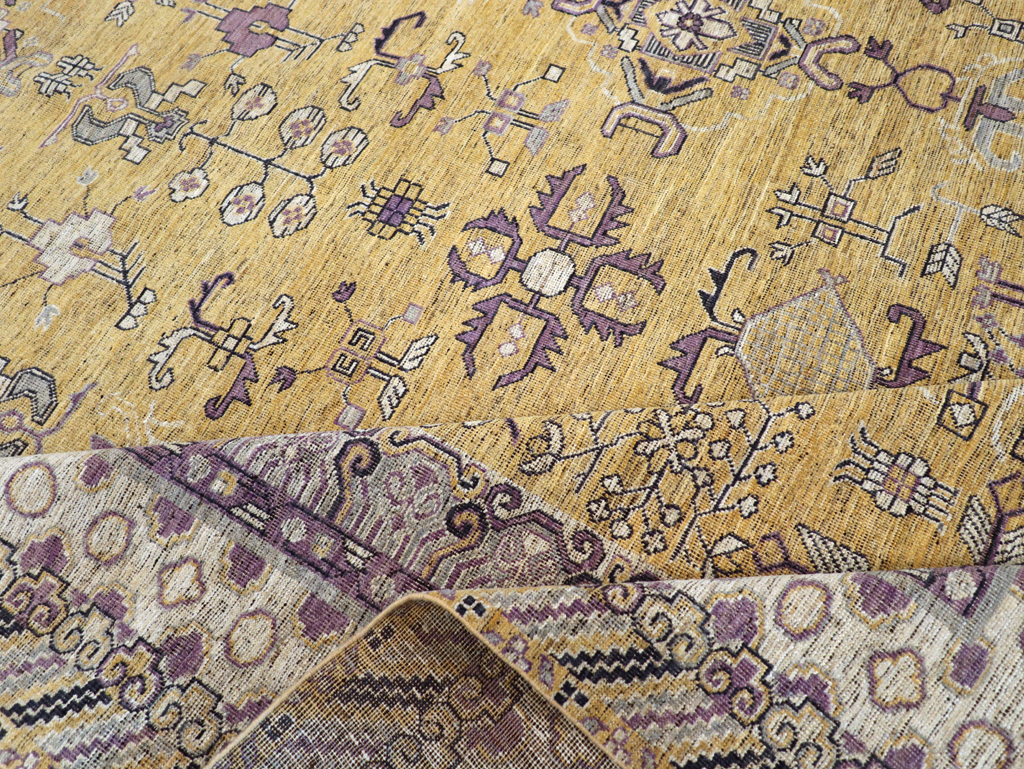 Contemporary East Turkestan Khotan Room Size Carpet, No.31159 - Gsblank