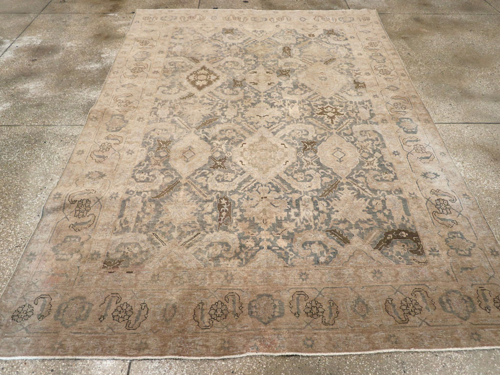 Antique Persian Tabriz Small Room Size Carpet, No.31167 - Gsblank