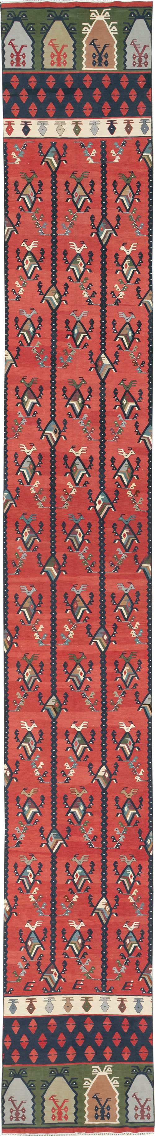 Vintage Turkish Sarkoy Kilim Long Runner, No.31169 - Gsblank