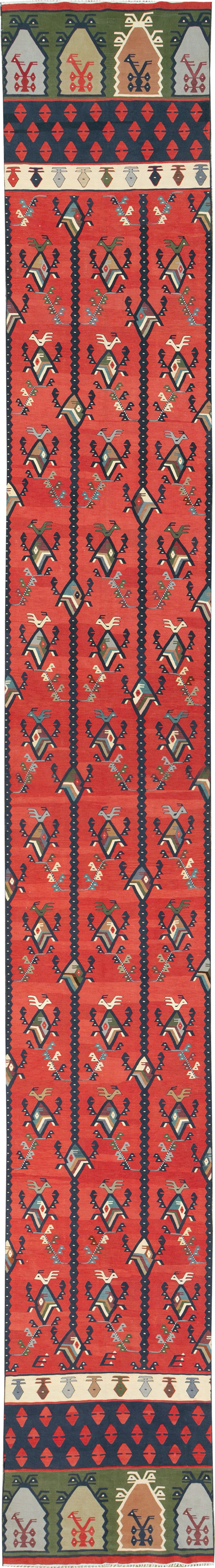 Vintage Turkish Sarkoy Kilim Long Runner, No.31169 - Gsblank