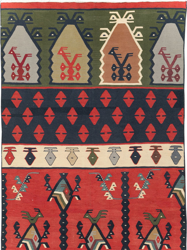 Vintage Turkish Sarkoy Kilim Long Runner, No.31169 - Gsblank