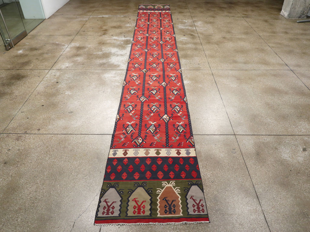 Vintage Turkish Sarkoy Kilim Long Runner, No.31169 - Gsblank