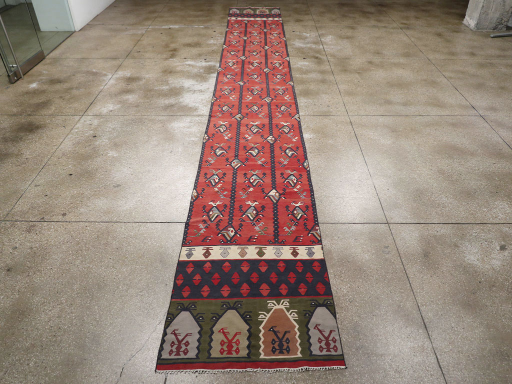 Vintage Turkish Sarkoy Kilim Long Runner, No.31169 - Gsblank