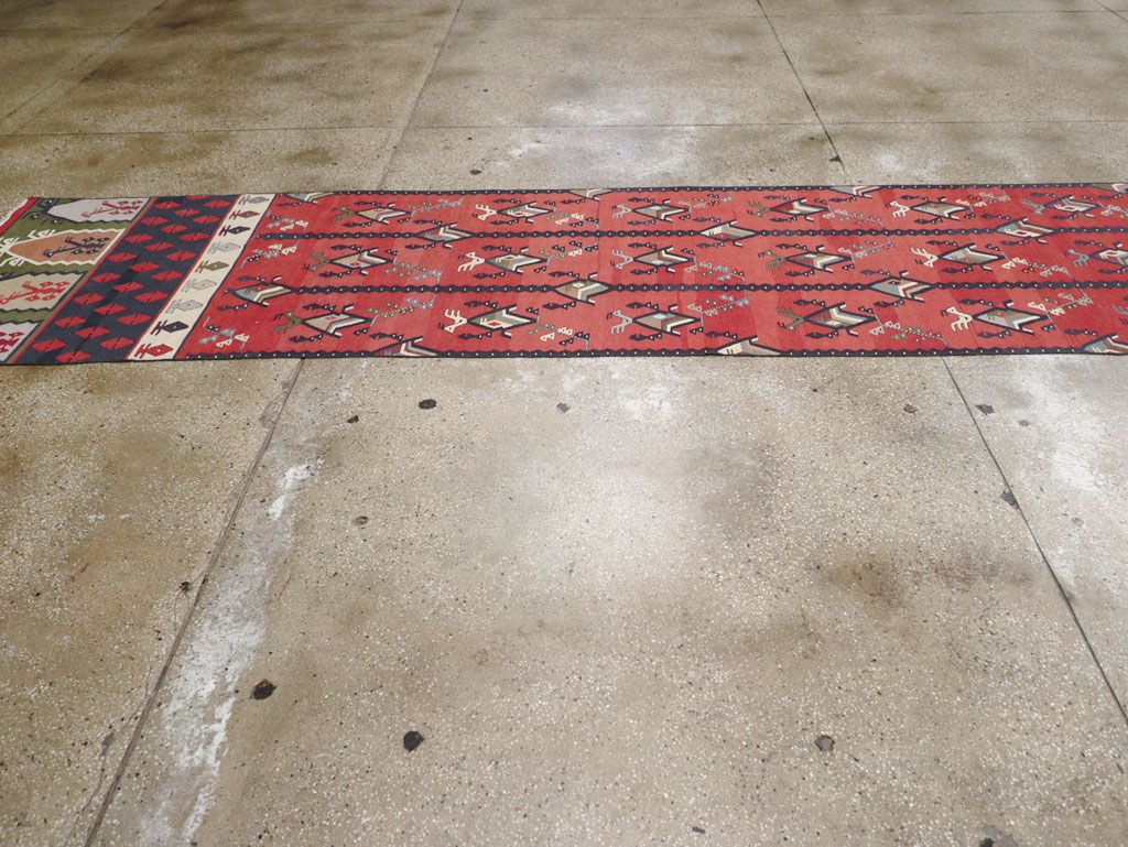 Vintage Turkish Sarkoy Kilim Long Runner, No.31169 - Gsblank