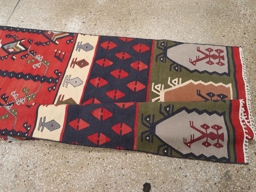 Vintage Turkish Sarkoy Kilim Long Runner, No.31169 - Gsblank