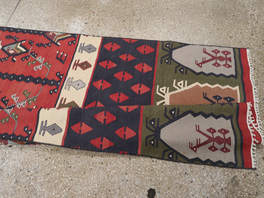 Vintage Turkish Sarkoy Kilim Long Runner, No.31169 - Gsblank