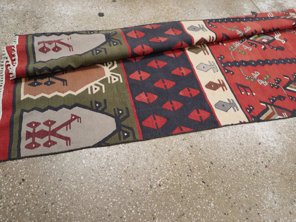 Vintage Turkish Sarkoy Kilim Long Runner, No.31169 - Gsblank