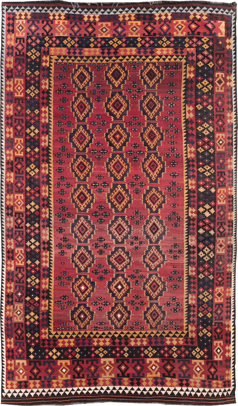 Vintage Afghan Flatweave Kilim Large Room Size Carpet, No.31179 - Gsblank