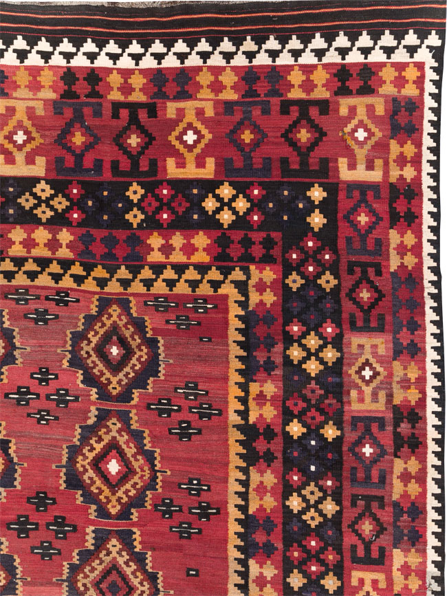 Vintage Afghan Flatweave Kilim Large Room Size Carpet, No.31179 - Gsblank