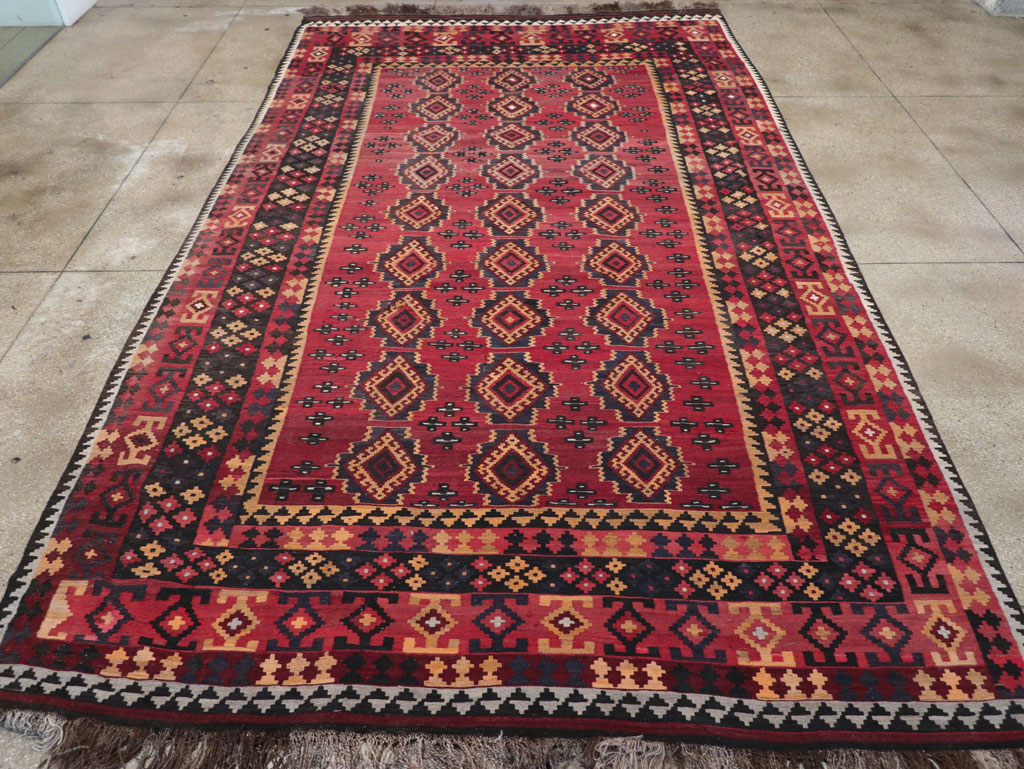 Vintage Afghan Flatweave Kilim Large Room Size Carpet, No.31179 - Gsblank