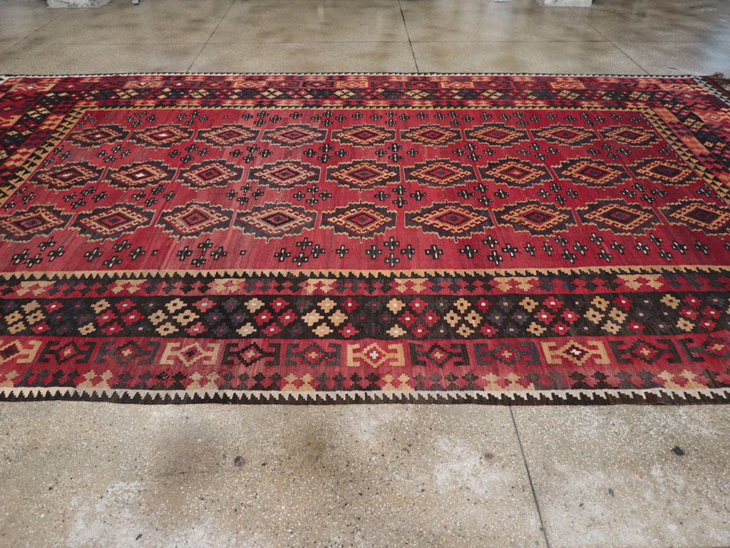 Vintage Afghan Flatweave Kilim Large Room Size Carpet, No.31179 - Gsblank