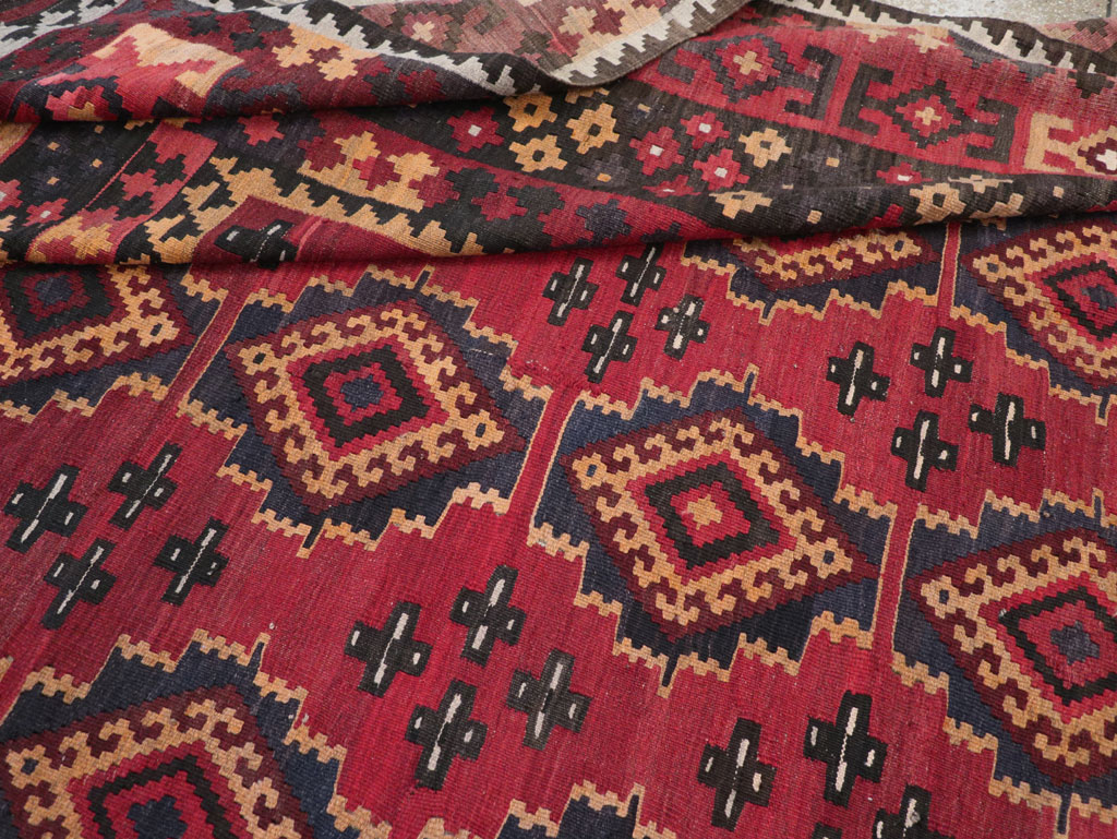 Vintage Afghan Flatweave Kilim Large Room Size Carpet, No.31179 - Gsblank