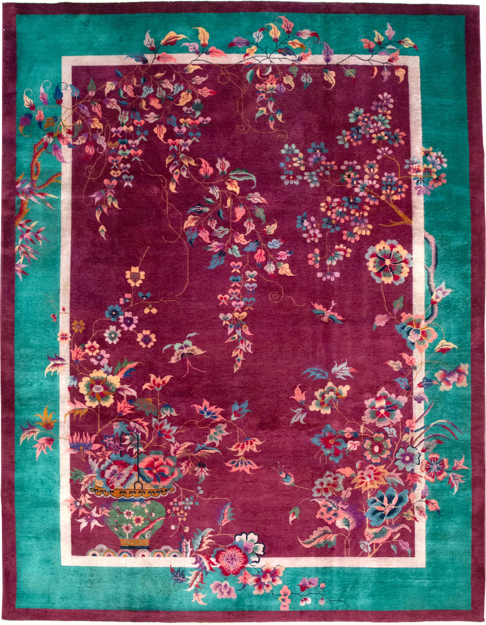 Vintage Chinese Art Deco Room Size Carpet, No.31185 - Gsblank