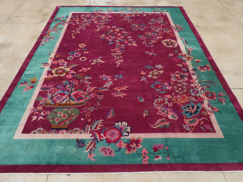 Vintage Chinese Art Deco Room Size Carpet, No.31185 - Gsblank