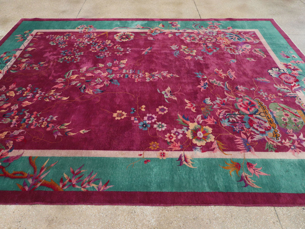 Vintage Chinese Art Deco Room Size Carpet, No.31185 - Gsblank