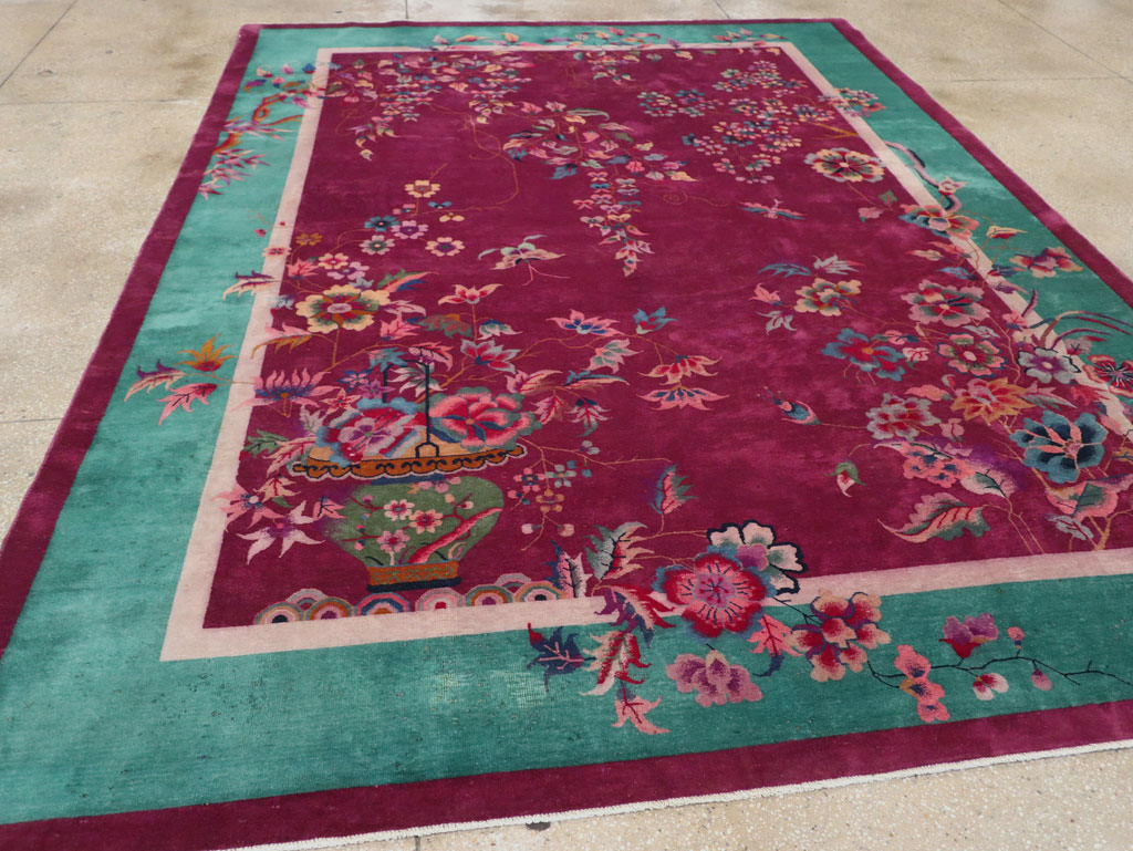 Vintage Chinese Art Deco Room Size Carpet, No.31185 - Gsblank