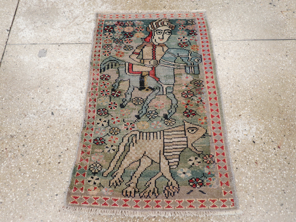 Antique Persian Malayer Pictorial Rug (Pair: 2 of 2), No.31187 - Gsblank