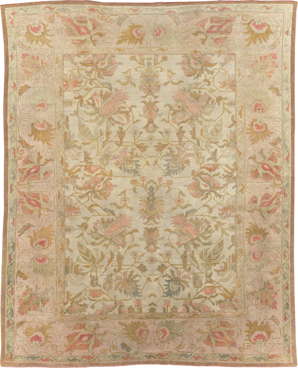Antique Turkish Oushak Room Size Carpet, No.31192 - Gsblank