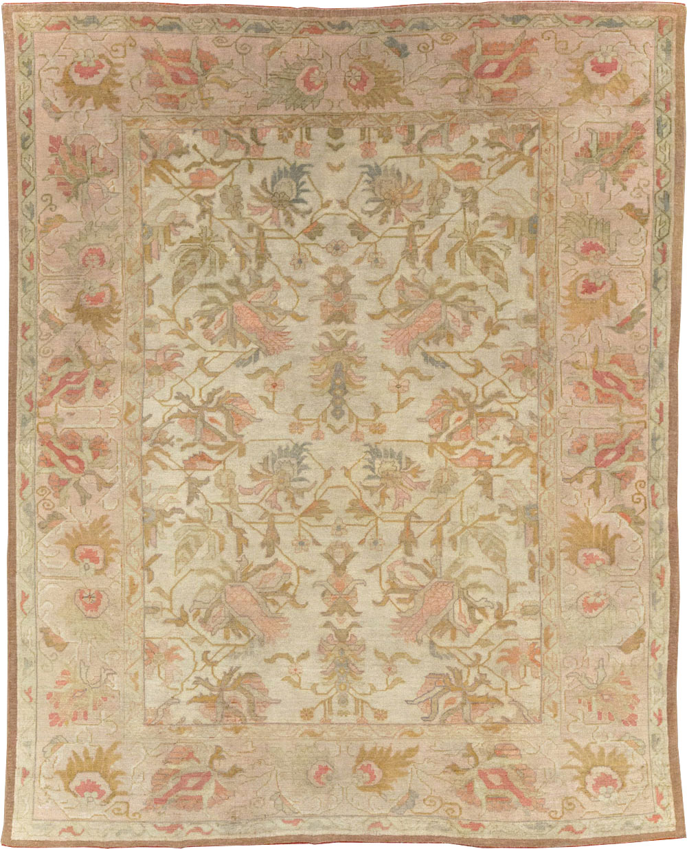 Antique Turkish Oushak Room Size Carpet, No.31192 - Gsblank