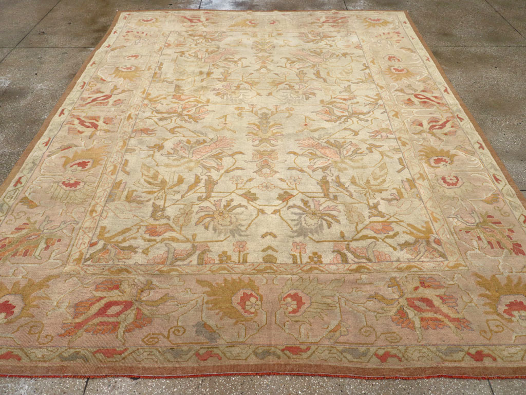 Antique Turkish Oushak Room Size Carpet, No.31192 - Gsblank