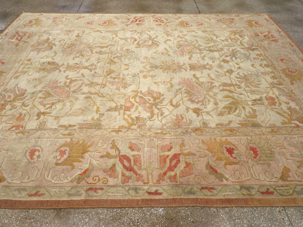 Antique Turkish Oushak Room Size Carpet, No.31192 - Gsblank