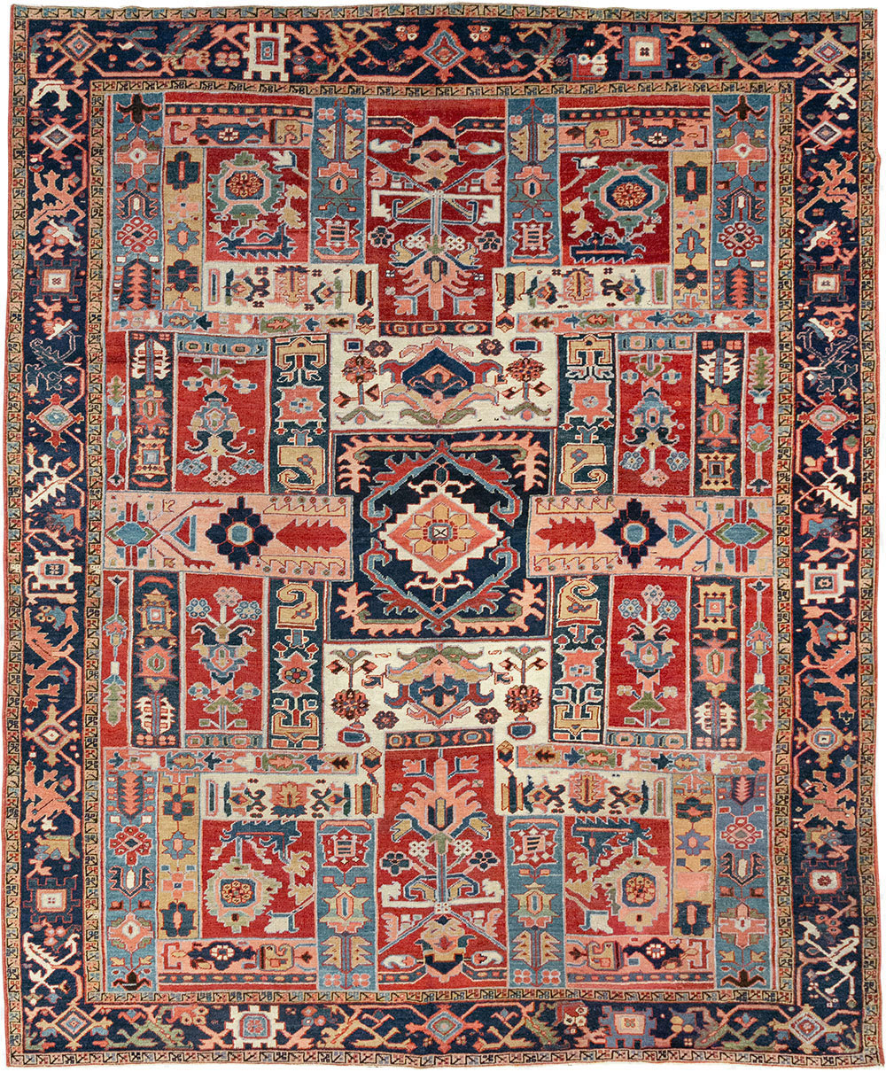 Antique Persian Heriz Room Size Carpet, No.31196 - Gsblank