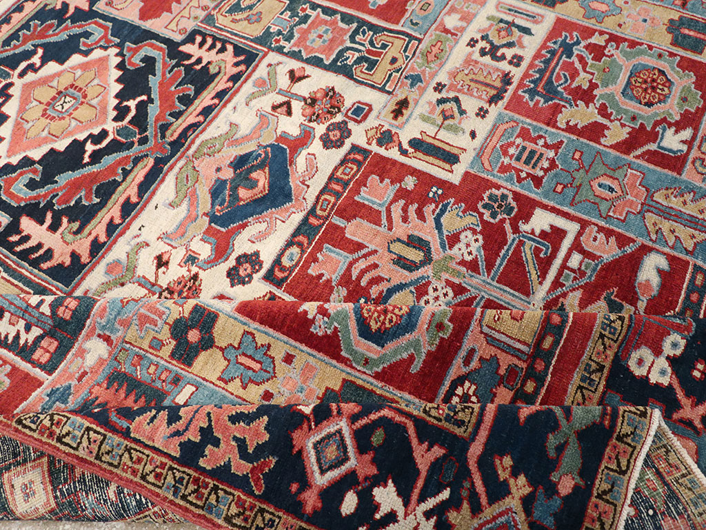 Antique Persian Heriz Room Size Carpet, No.31196 - Gsblank