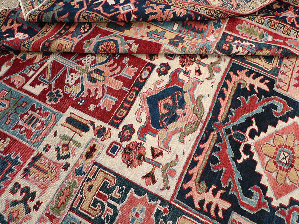 Antique Persian Heriz Room Size Carpet, No.31196 - Gsblank