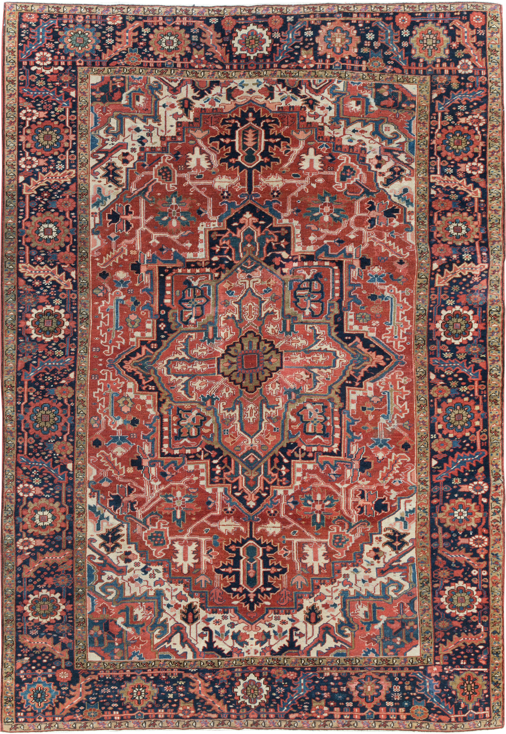 Antique Persian Heriz Room Size Carpet, No.31205 - Gsblank
