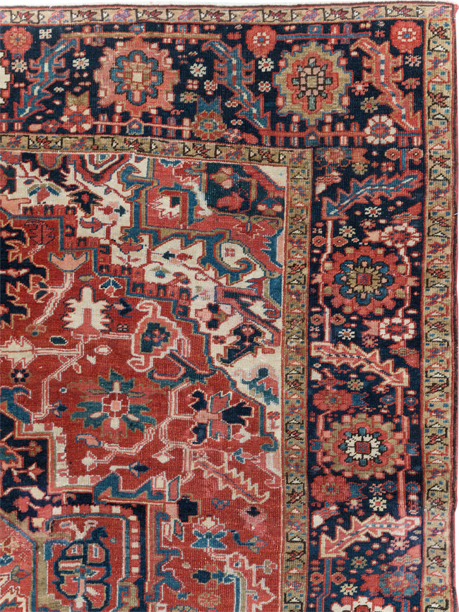 Antique Persian Heriz Room Size Carpet, No.31205 - Gsblank