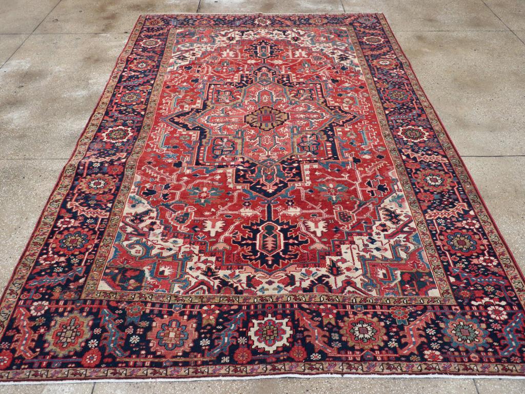 Antique Persian Heriz Room Size Carpet, No.31205 - Gsblank