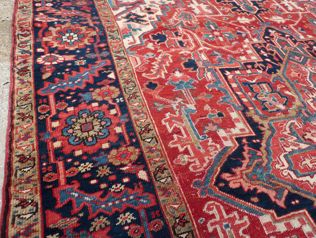 Antique Persian Heriz Room Size Carpet, No.31205 - Gsblank