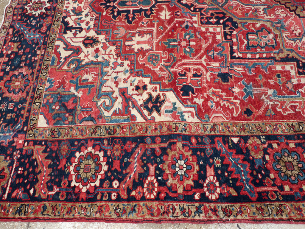 Antique Persian Heriz Room Size Carpet, No.31205 - Gsblank