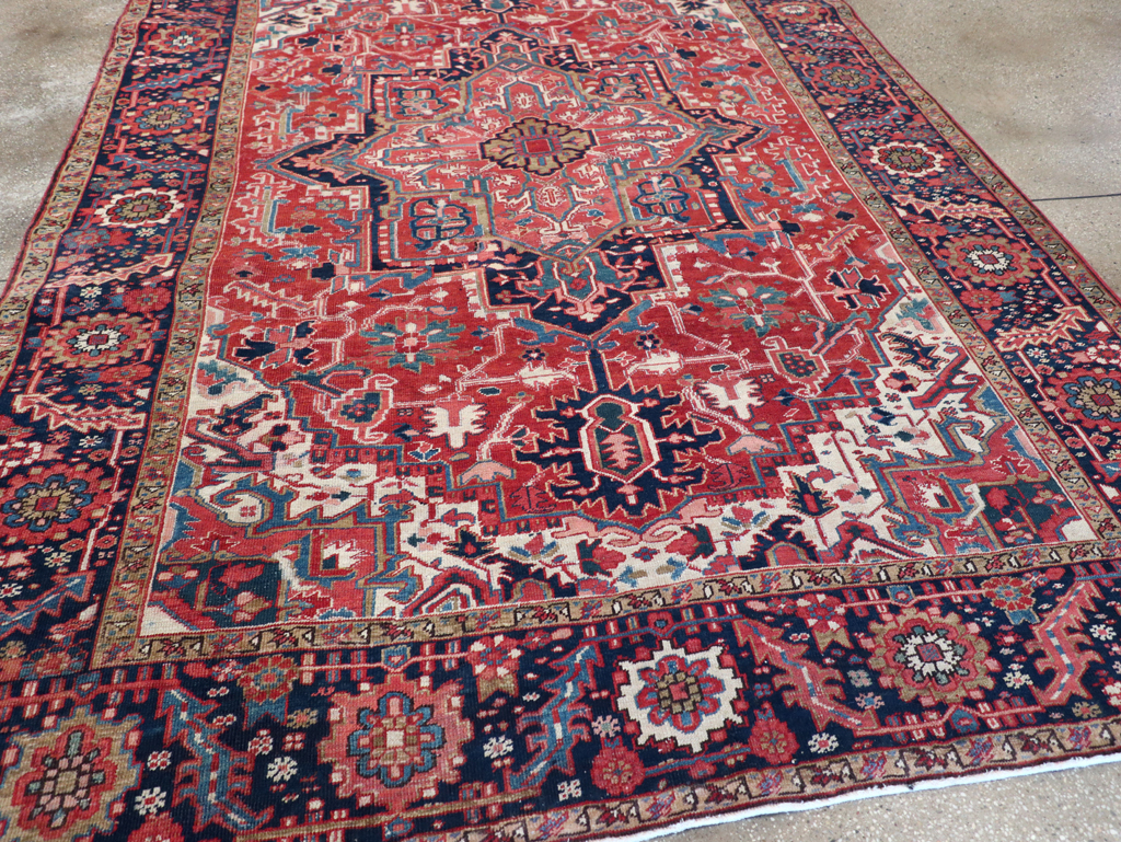 Antique Persian Heriz Room Size Carpet, No.31205 - Gsblank