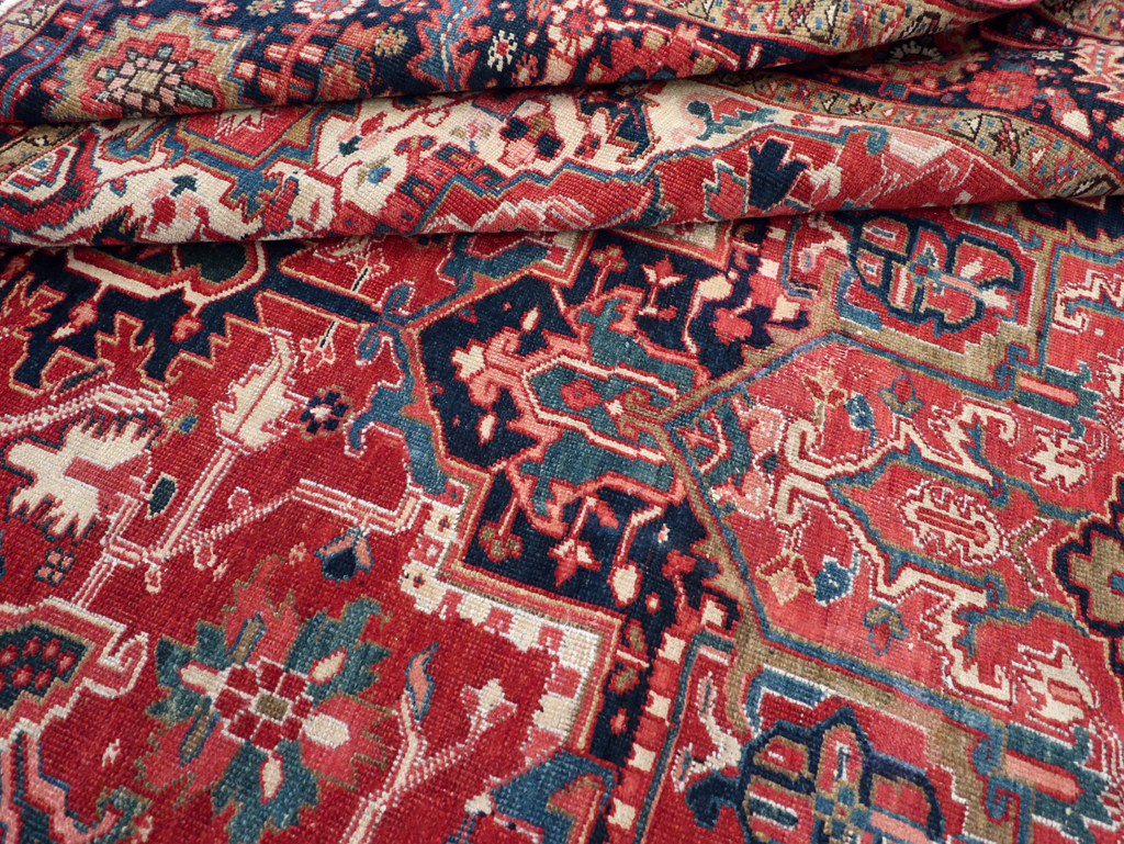 Antique Persian Heriz Room Size Carpet, No.31205 - Gsblank