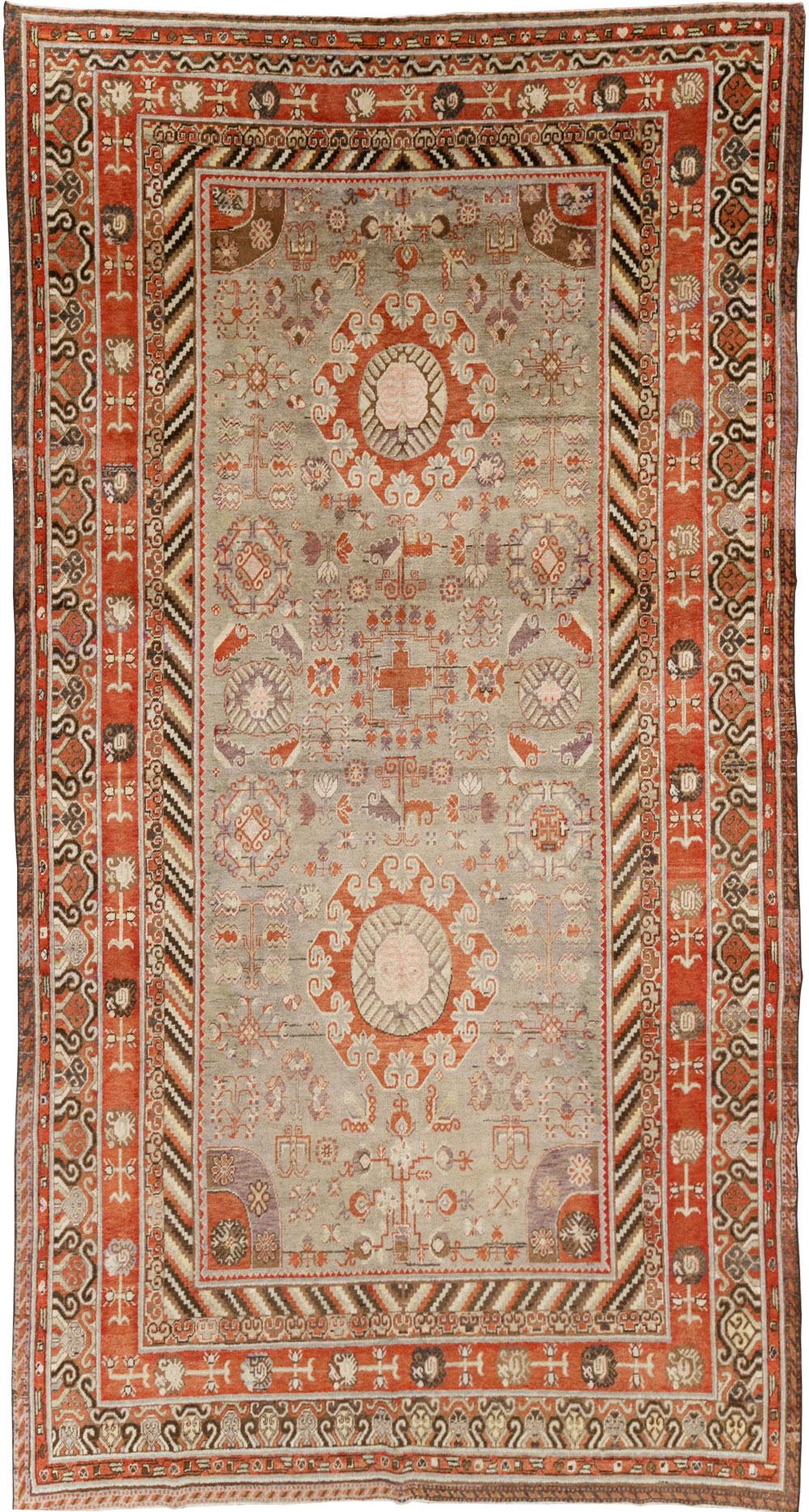 Antique East Turkestan Khotan Large Gallery Carpet, No.31209 - Gsblank