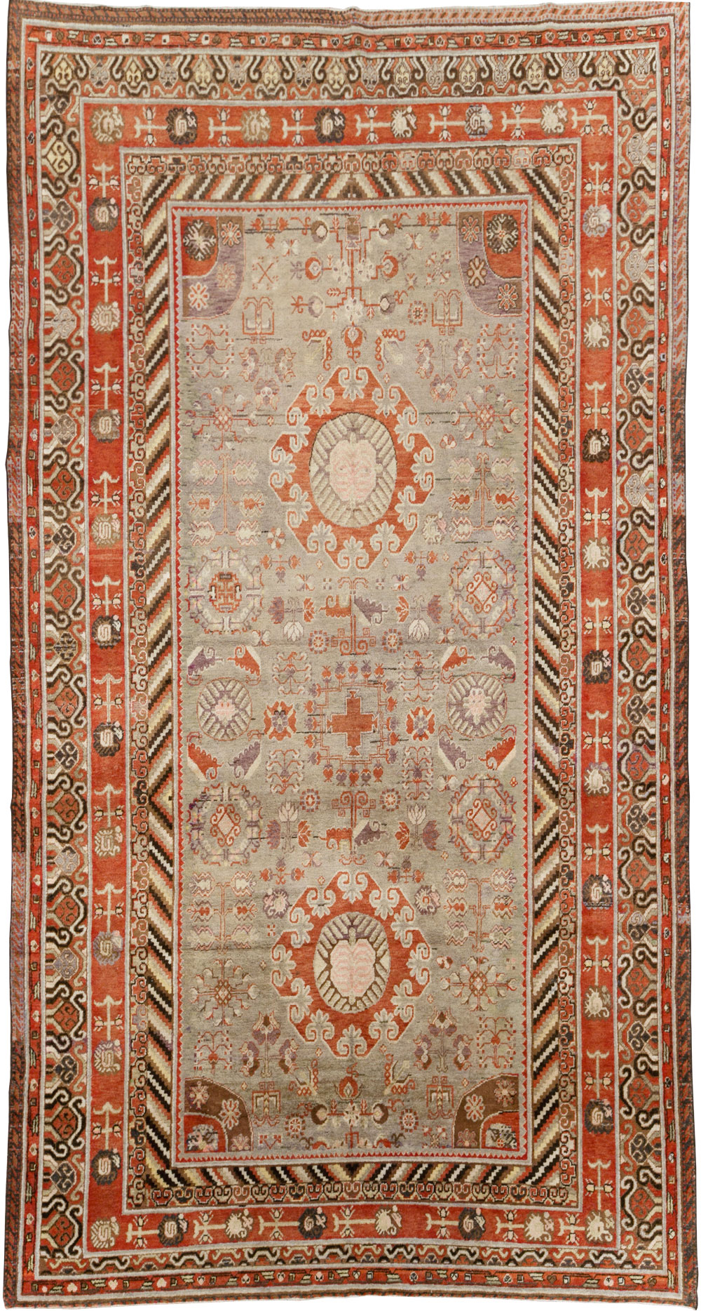 Antique East Turkestan Khotan Large Gallery Carpet, No.31209 - Gsblank
