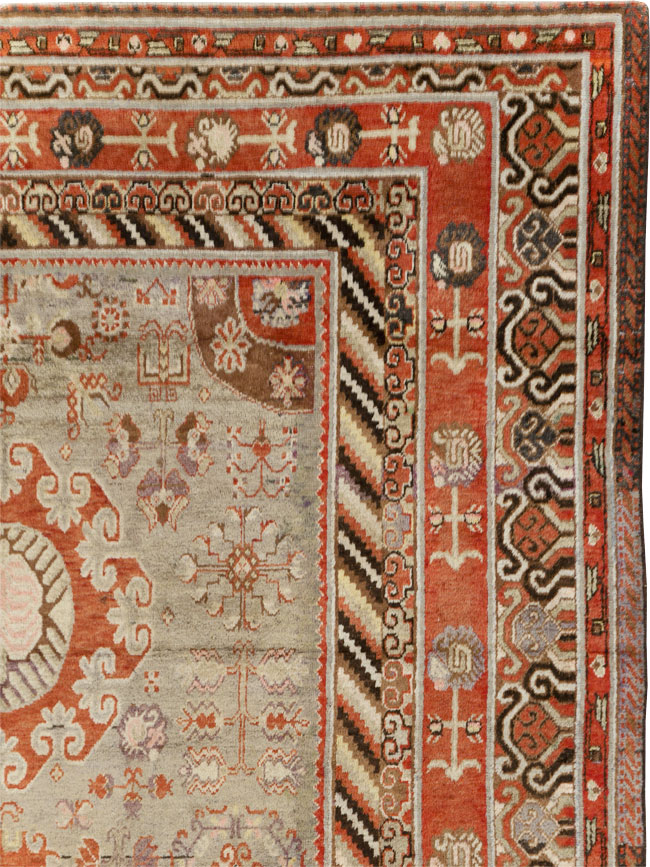 Antique East Turkestan Khotan Large Gallery Carpet, No.31209 - Gsblank