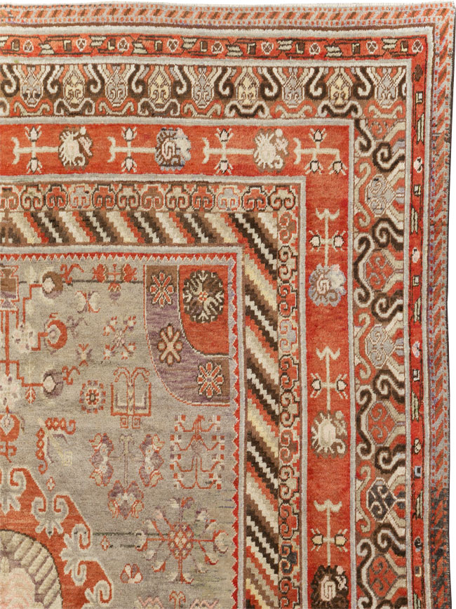 Antique East Turkestan Khotan Large Gallery Carpet, No.31209 - Gsblank