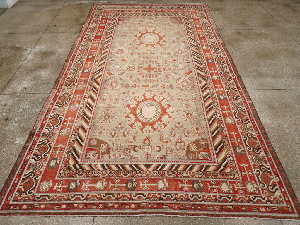 Antique East Turkestan Khotan Large Gallery Carpet, No.31209 - Gsblank