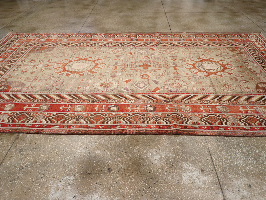 Antique East Turkestan Khotan Large Gallery Carpet, No.31209 - Gsblank