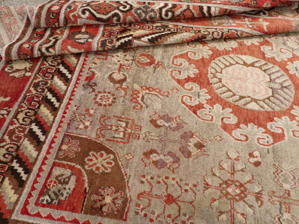 Antique East Turkestan Khotan Large Gallery Carpet, No.31209 - Gsblank