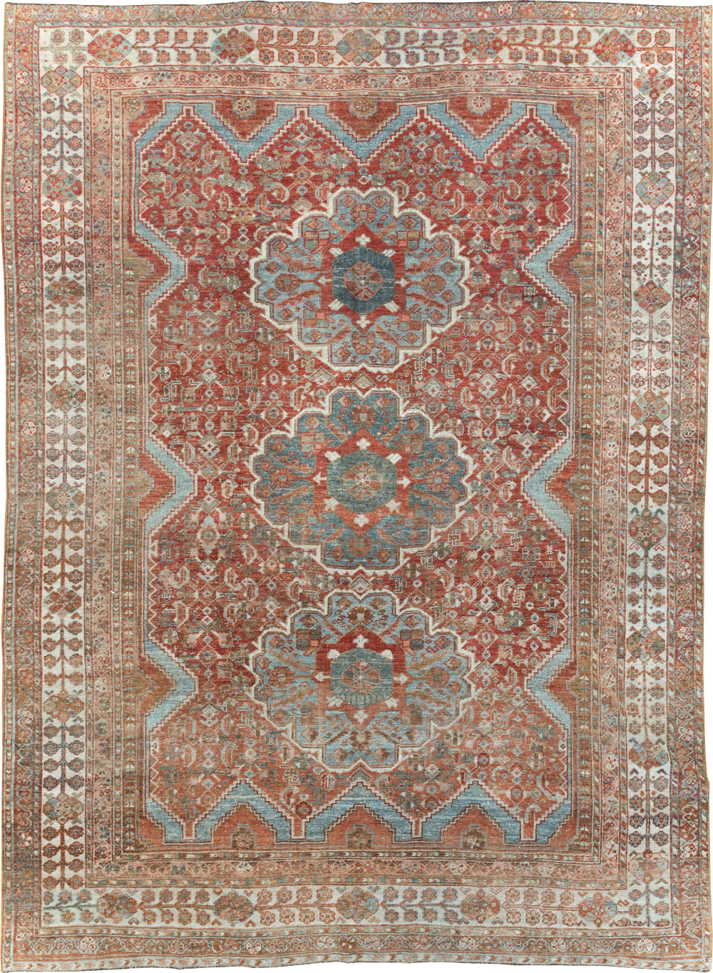 Antique Persian Shiraz Small Room Size Carpet, No.31215 - Gsblank