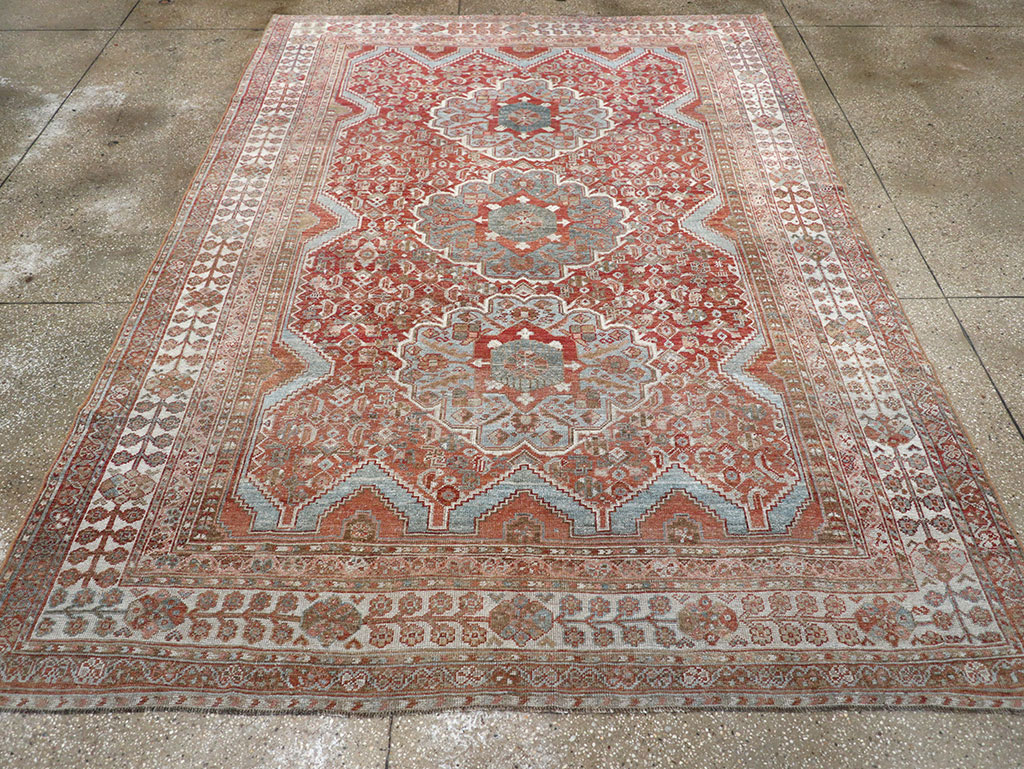 Antique Persian Shiraz Small Room Size Carpet, No.31215 - Gsblank
