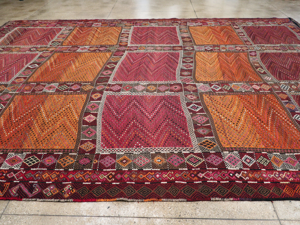 Vintage Turkish Flatweave Kilim Large Carpet, No.31222 - Gsblank