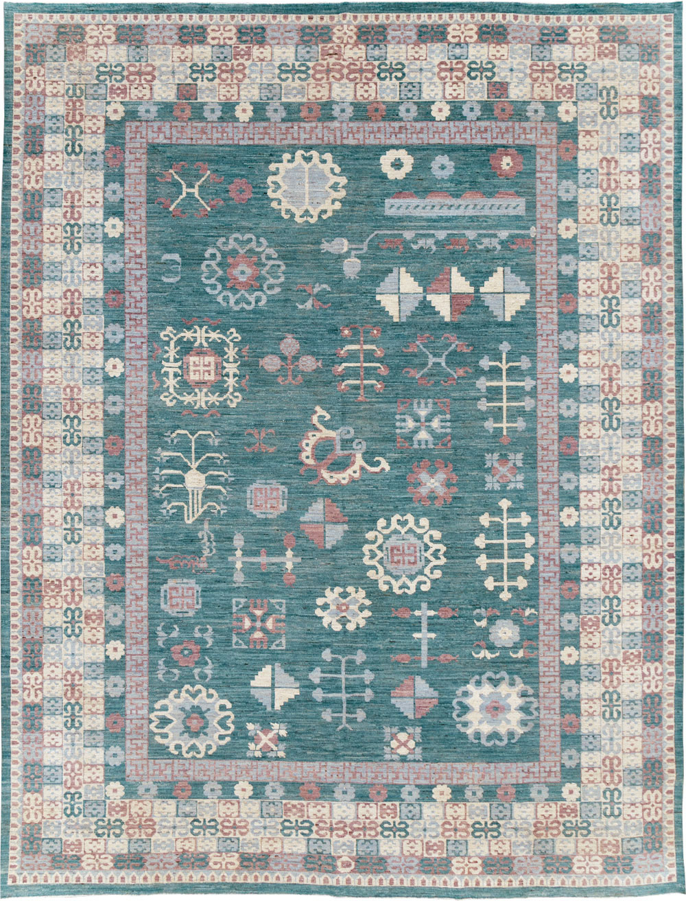 Contemporary East Turkestan Khotan Room Size Carpet, No.31236 - Gsblank