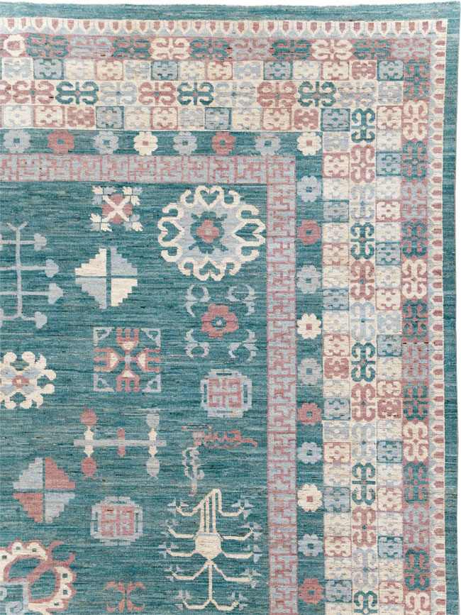 Contemporary East Turkestan Khotan Room Size Carpet, No.31236 - Gsblank