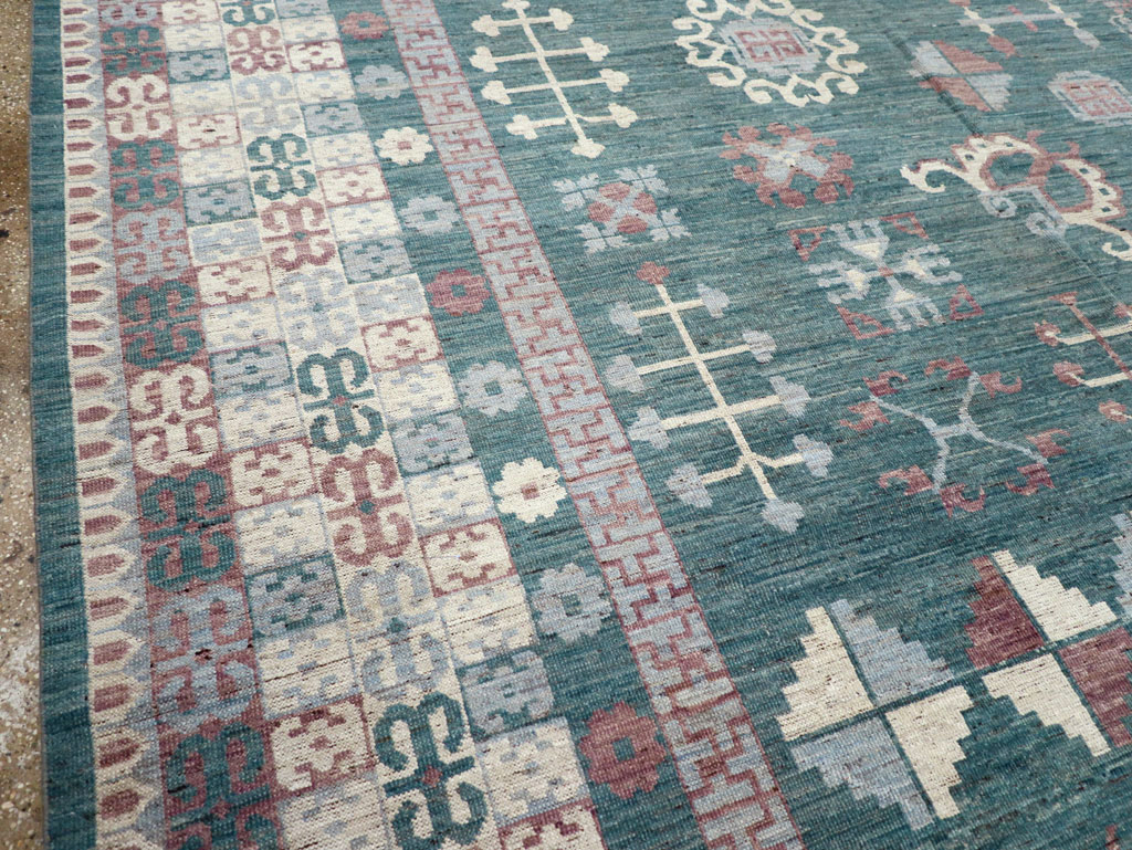 Contemporary East Turkestan Khotan Room Size Carpet, No.31236 - Gsblank