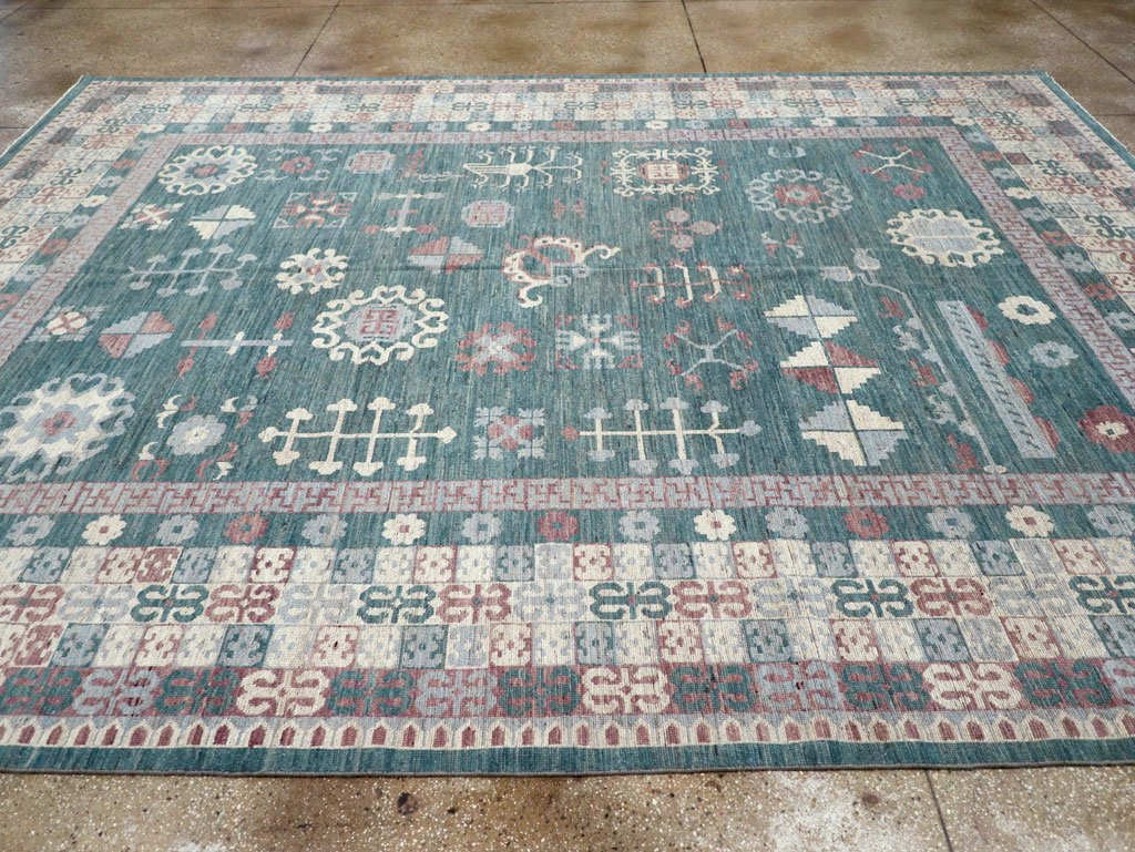 Contemporary East Turkestan Khotan Room Size Carpet, No.31236 - Gsblank